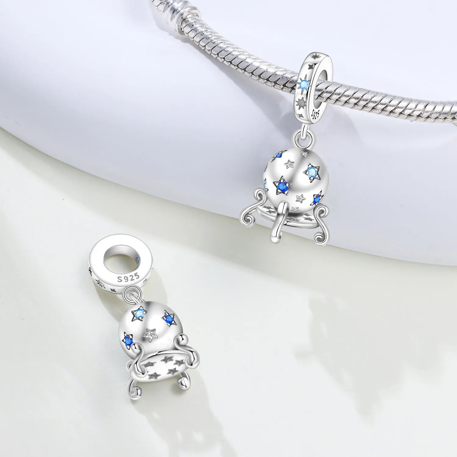 PANPOKI 925 Sterling Silver Magic Ball Pendant Beads Original Pendants Bracelet Charm Jewelry Party DIY Trendy Gifts