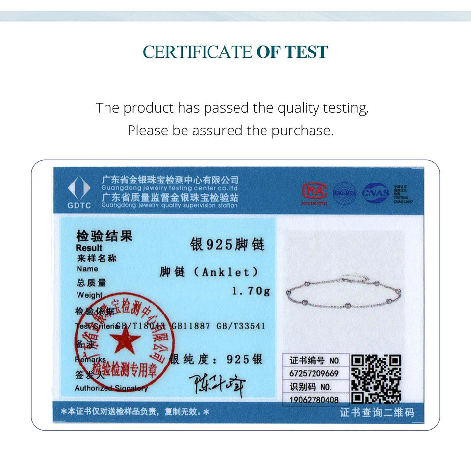 Bamoer 925 Sterling Silver Beads Anklet Minimalist Solid Summer Body Jewelry for Women Teens Fashion Beach Party Gift