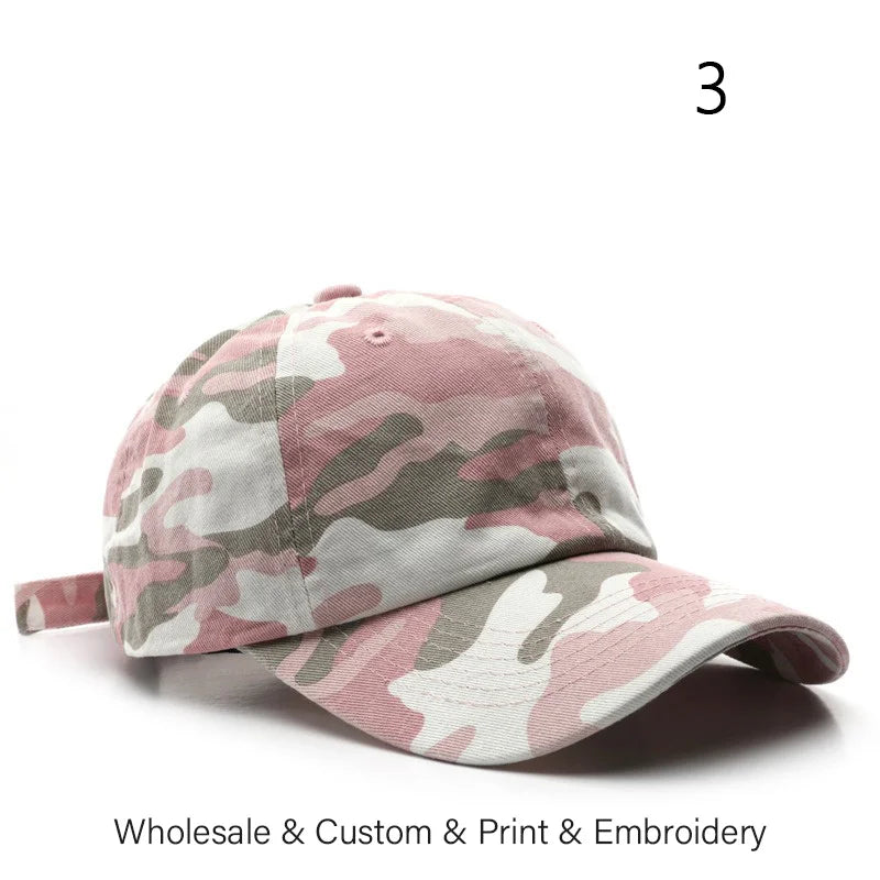 SLECKTON Custom Logo Baseball Cap Unisex Summer Camouflage Embroidery Design Brand Picture Print DIY Sun Hat for Men