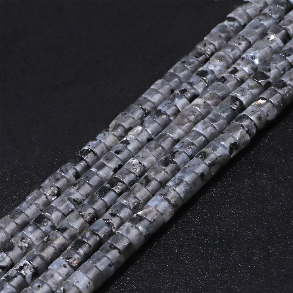 6x3mm Natural Sea Sediment Turquoises Amethysts Jaspers Stone Cylinder Flat Spacer Disk Bead For Jewelry Making DIY Accessories