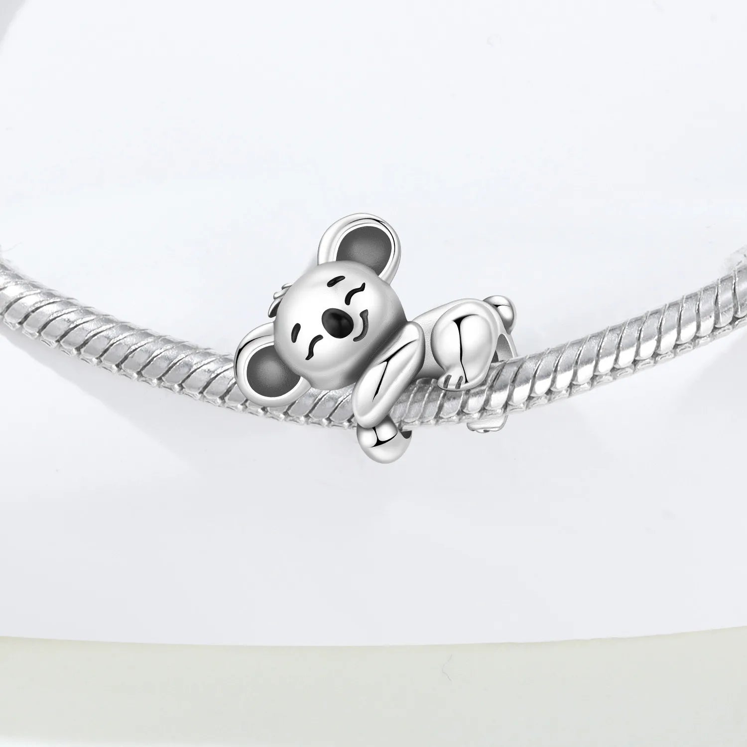 PANPOKI 925 Sterling Silver Cute Koala Animal Pendant Beads Original Pendants Bracelet Charm Jewelry Party DIY Trendy Gifts