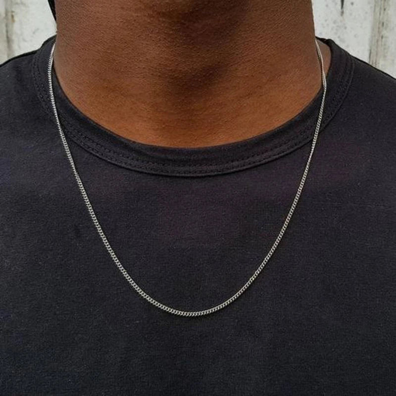 Collier ras du cou pour homme Vnox Dropshipping, chaîne gourmette plate en acier inoxydable, motif serpent ton sur ton, 3-6 mm, 61 cm (24 pouces).