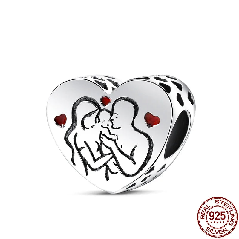 925 Sterling Silver Boy Girl Couple Lovers Beads Marriage Charms Dangle Fit Original  Bracelet Charms Jewelry Women DIY