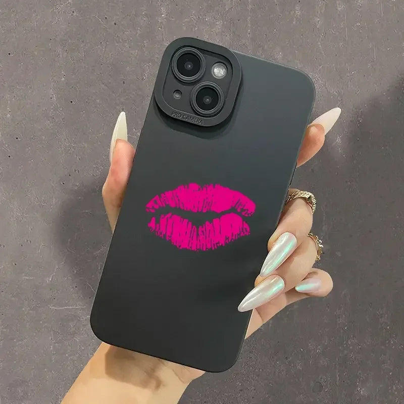 Sexy Girl Rose Lips Matte Phone Case for Redmi Note 11 12 13 10 Pro Plus 5G 12S 11S 10S Redmi 12C 13C 13 4G Turbo 3 Soft Cover