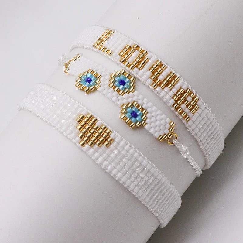 Miyuki beads hand woven Bohemia jewelry atmosphere luxury shiny seed beads adjustable bracelet elegant women's party Gifts