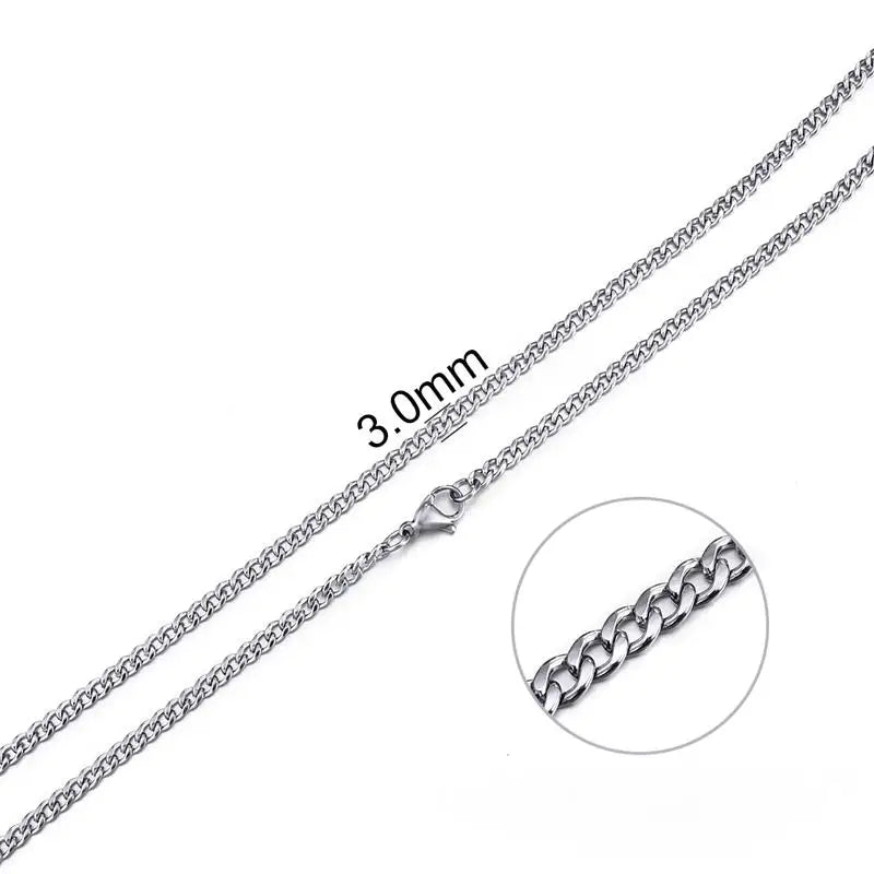 2mm-7mm Rope Chain Necklace Stainless Steel Never Fade Waterproof Choker Men Women Jewelry Gold Color Silver Color Chains Gift
