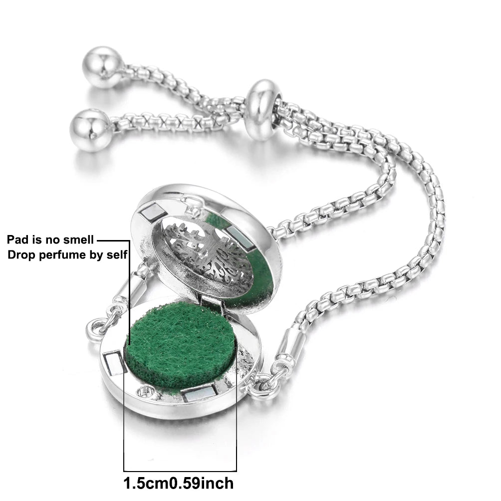 New Aromatherapy Diffuser Bracelet Essential Oil Diffuser Bracelet Alloy Stainless Steel Perfume Aroma Locket Bracelet for Women