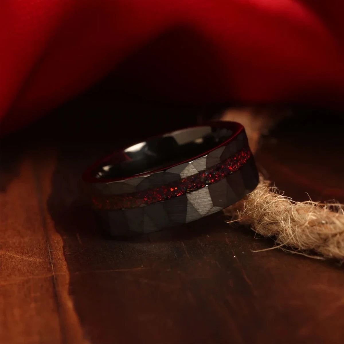 8MM Black Tungsten rings anillos bague homme pareja de compromiso fashion jewelry Men's wedding bands opal engagement rings gift