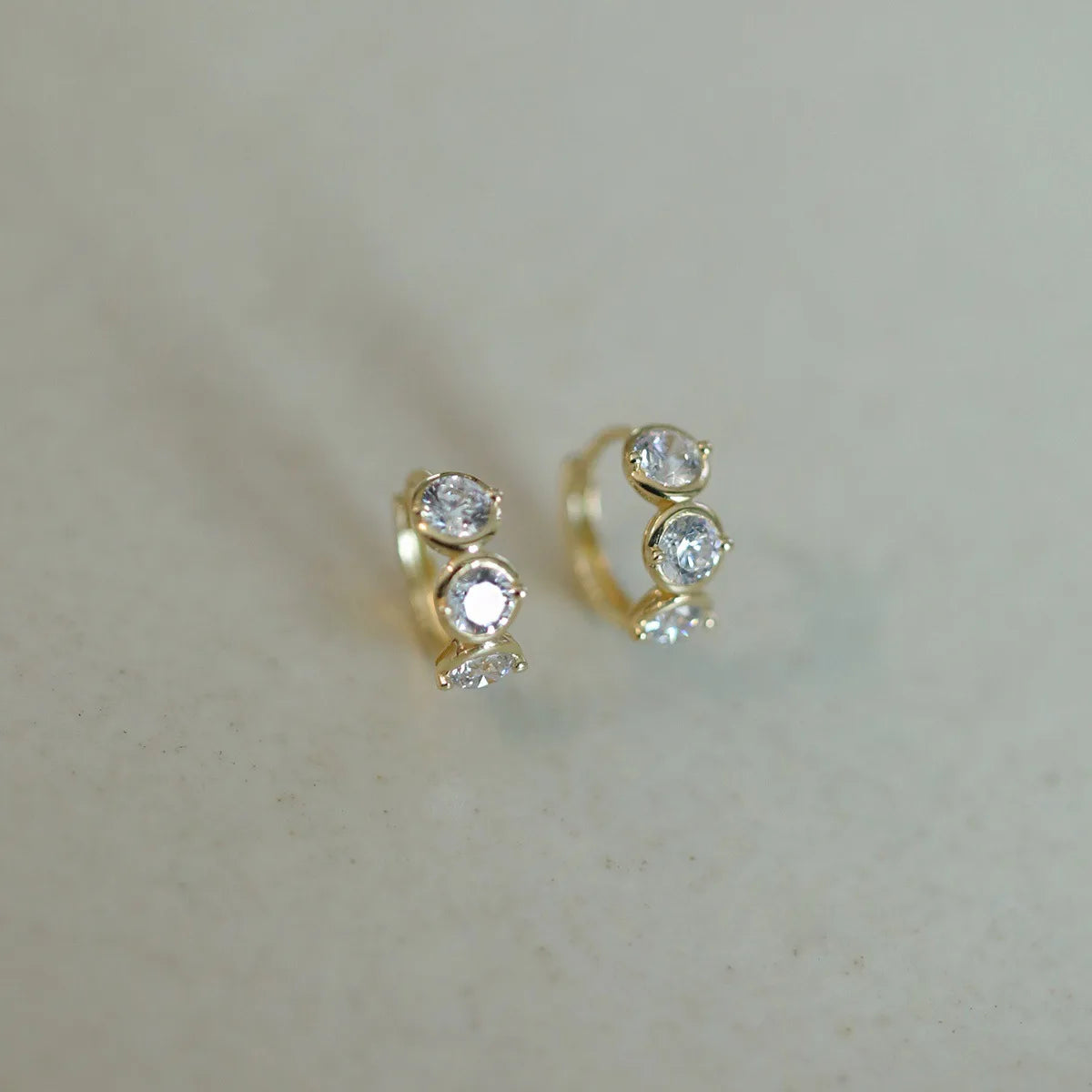 925 Sterling Silver Plated 14K Gold Fashionable Shiny Zircon Geometric Earrings for Women Exquisite Temperament Daily Jewelry