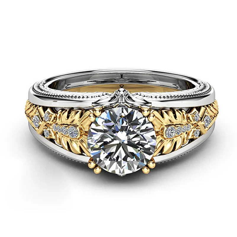 Vintage Diamond 18K White Gold Ring Gemstone Wedding for Women Pure Topaz Bague Anel Jewelry Anillos De Bizuteria Gemstone