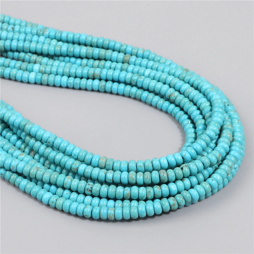 Natural Flat Round Stone Beads Abacus Shape Jaspers Quartzs Gems Beads For DIY Necklace Earrings Jewelry Making Accessori 2*4mm