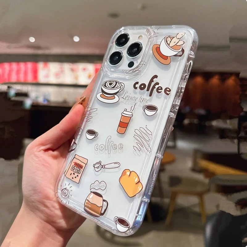Case for Xiaomi Redmi Note 13 12 Pro Plus 5G 12 10 11 9 Pro Note 12S 11S 10S 9S 12C 13C 4G Multicolor Casual Coffee Clear Cover