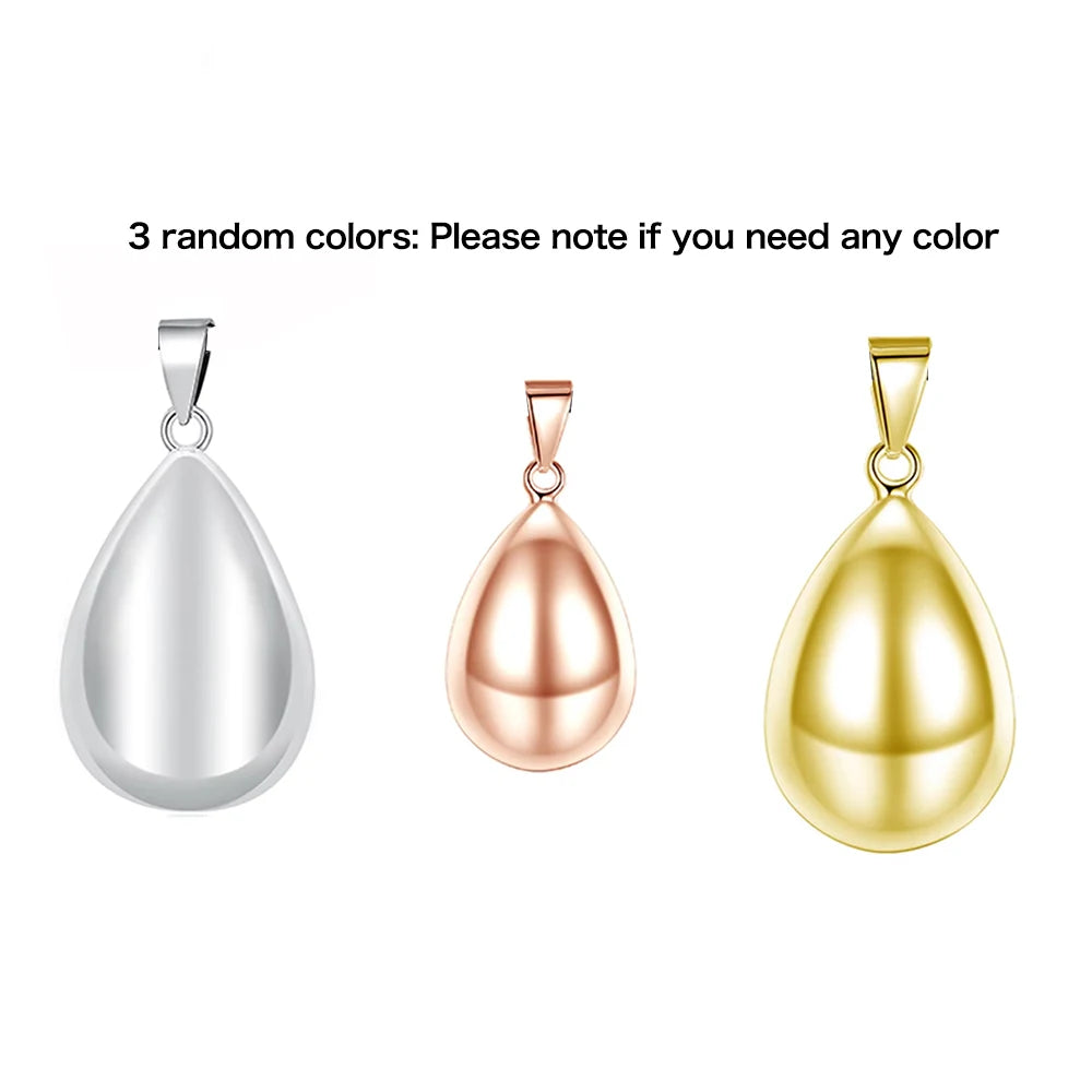 Lot de 5 boules d'harmonie Eudora en forme de goutte d'eau, pendentif de grossesse en métal cuivré, appelant les anges