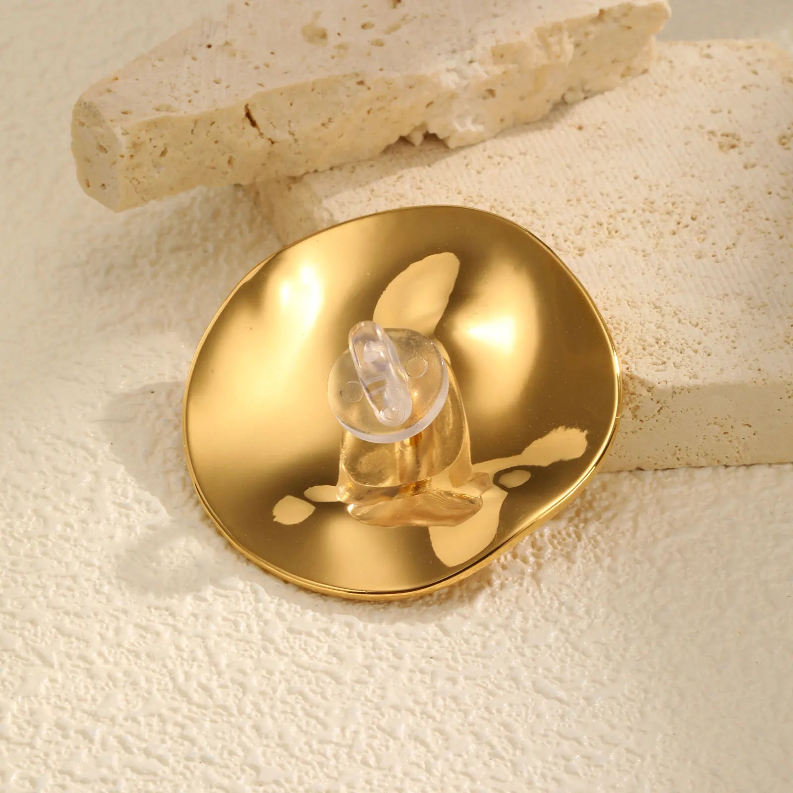 Vnox Irregular Round Textured Broochs For Women Girl Stainless Steel Gold Color Exaggerate Brooch Trendy Daily Jewelry Gift