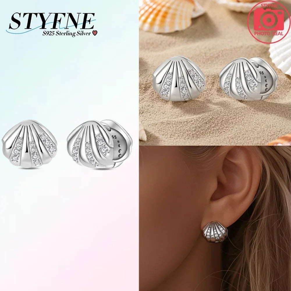 925 Sterling Silver Insect series butterflies luminous fireflies Hoop Earrings With Zircon for Wedding Party Women Jewelry Girls