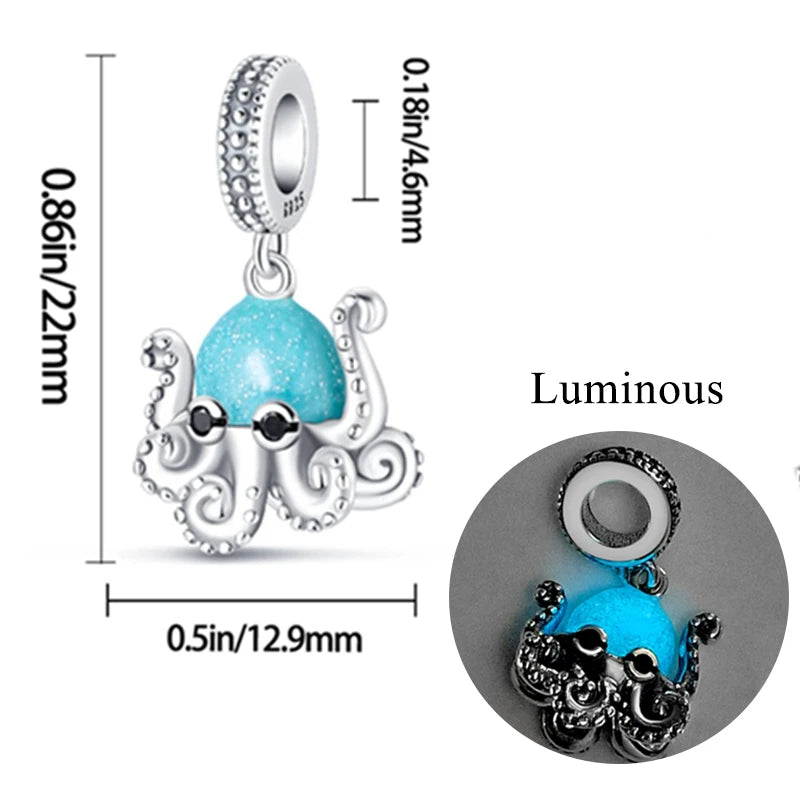 2024 neue 925 Sterling Silber Charms Glühwürmchen Sterne Glühende Leuchtende Charme Perlen für Original Anhänger Armbänder DIY Schmuck Geschenk