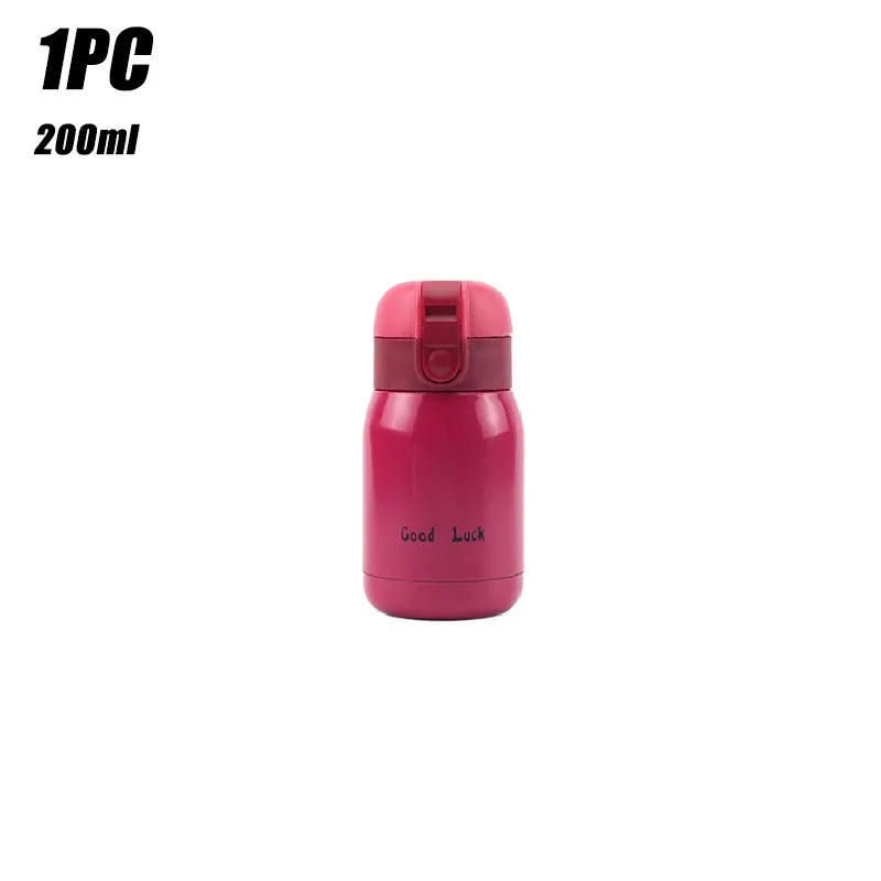 1/2PCS Goodluck Small Cute Mini Thermos Cup MINI Portable Creative Pot Belly Water Cup Pocket Cup with Hand Gift