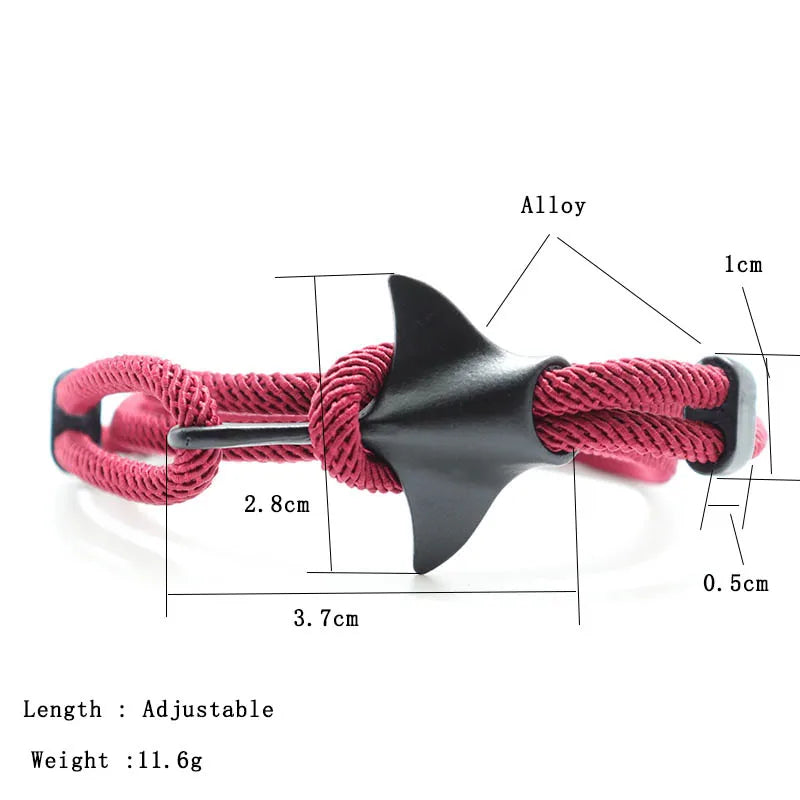 Bohemia Manta Rays Bracelet Men Marine Life Nautical Braslet Mulrilayer Rope Braclet Animal Jewelry Wristband Beach Accessories
