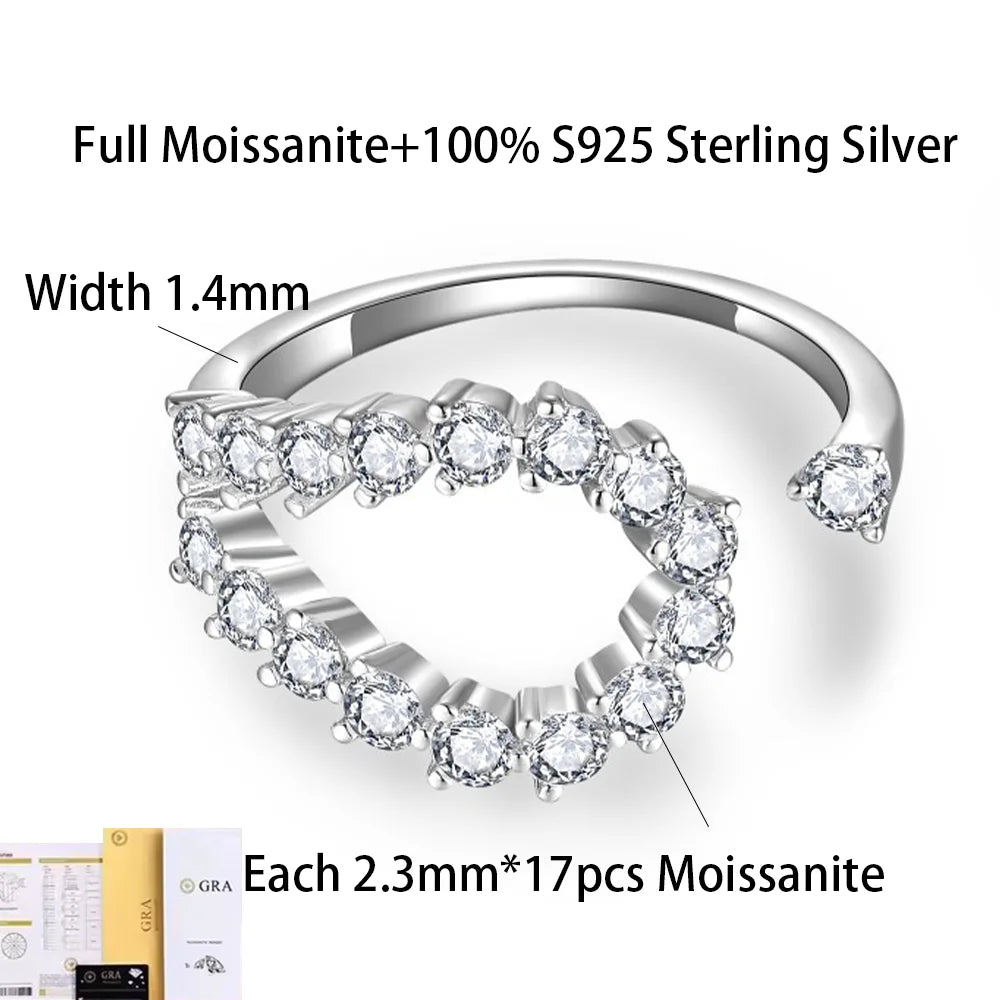 COSYA 0.78CT All Moissanite Ring 100% S925 Silver D Lab Diamond Wedding Twist Open Band For Women Party Fine Jewelry Gift Girl - Madeinsea©