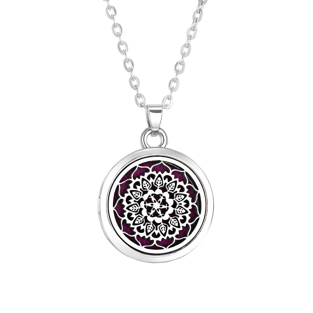 Tree of Life Aromatherapy Necklace Perfume Essential Oil Diffuser Alloy Stainless Steel  Locket Pendant Aroma Diffuser Necklace - Madeinsea©