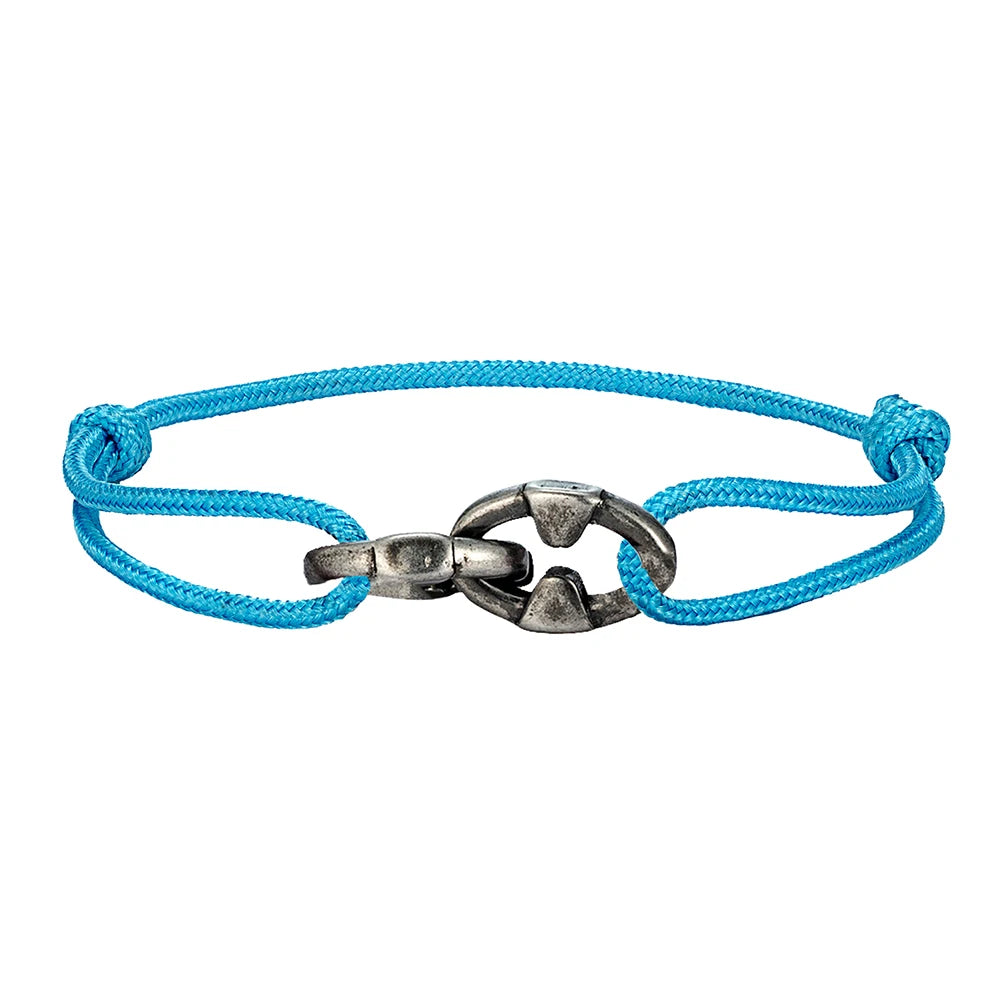 MKENDN Locomotive Vintage Oxidized Black Thorn Barbs Chain Waterproof Thin Nylon Rope Bracelet Adjustable Bracelet Mens Gifts