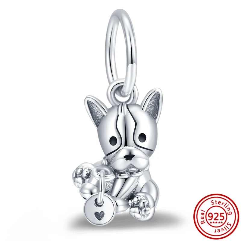 Authentic 100% 925 Sterling Silver Fit Original Pantaro Charms Bracelet Heart Round Style Simple Beads Women DIY Jewelry Making