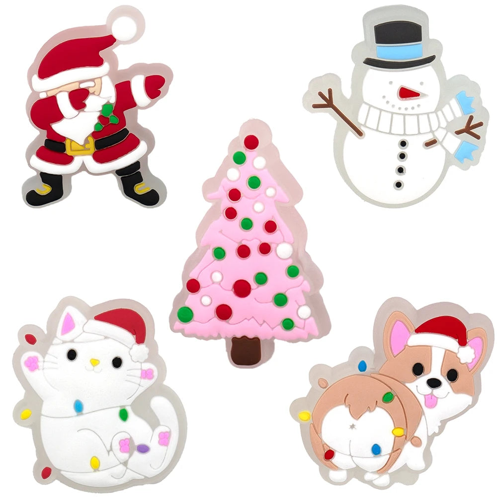 5PCS LED Clog Shoe Charms Cute Animal Duck Gamepad Pig Black Cat Shoe Buckle Accessories Pins for Women Men Cute Shoe Decoration