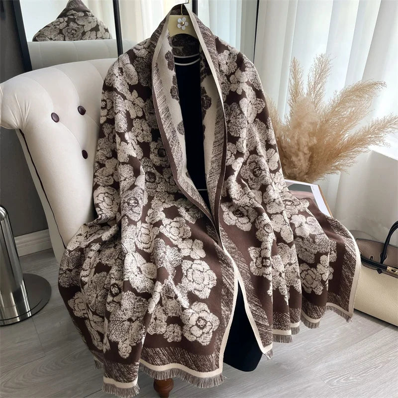 Cashmere Scarf for Women Thick Warm Winter Blanket Brand Female Luxury Quality Shawl Wrap Bufanda 2024 Poncho Echarpe Pashmina - Madeinsea©