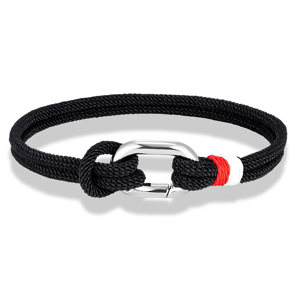 MKENDN New Nautical Mens Thin Rope Bracelet With Oval Circle Spring Clasp For Surfer Beach Jewelry Gifts - Madeinsea©