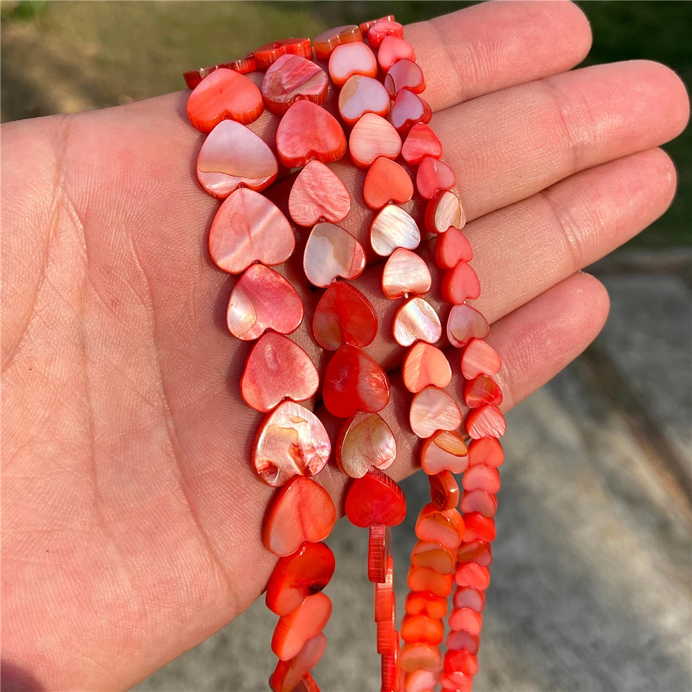 Natural Heart Shape Freshwater Shells Bead Muticolor Dyed Mother of Pearl Shell Loose Spacer Beads For For Jewelry Making DIY - Madeinsea©