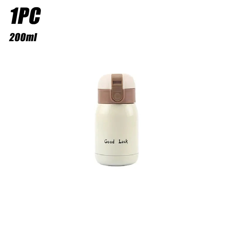 1/2PCS Goodluck Small Cute Mini Thermos Cup MINI Portable Creative Pot Belly Water Cup Pocket Cup with Hand Gift