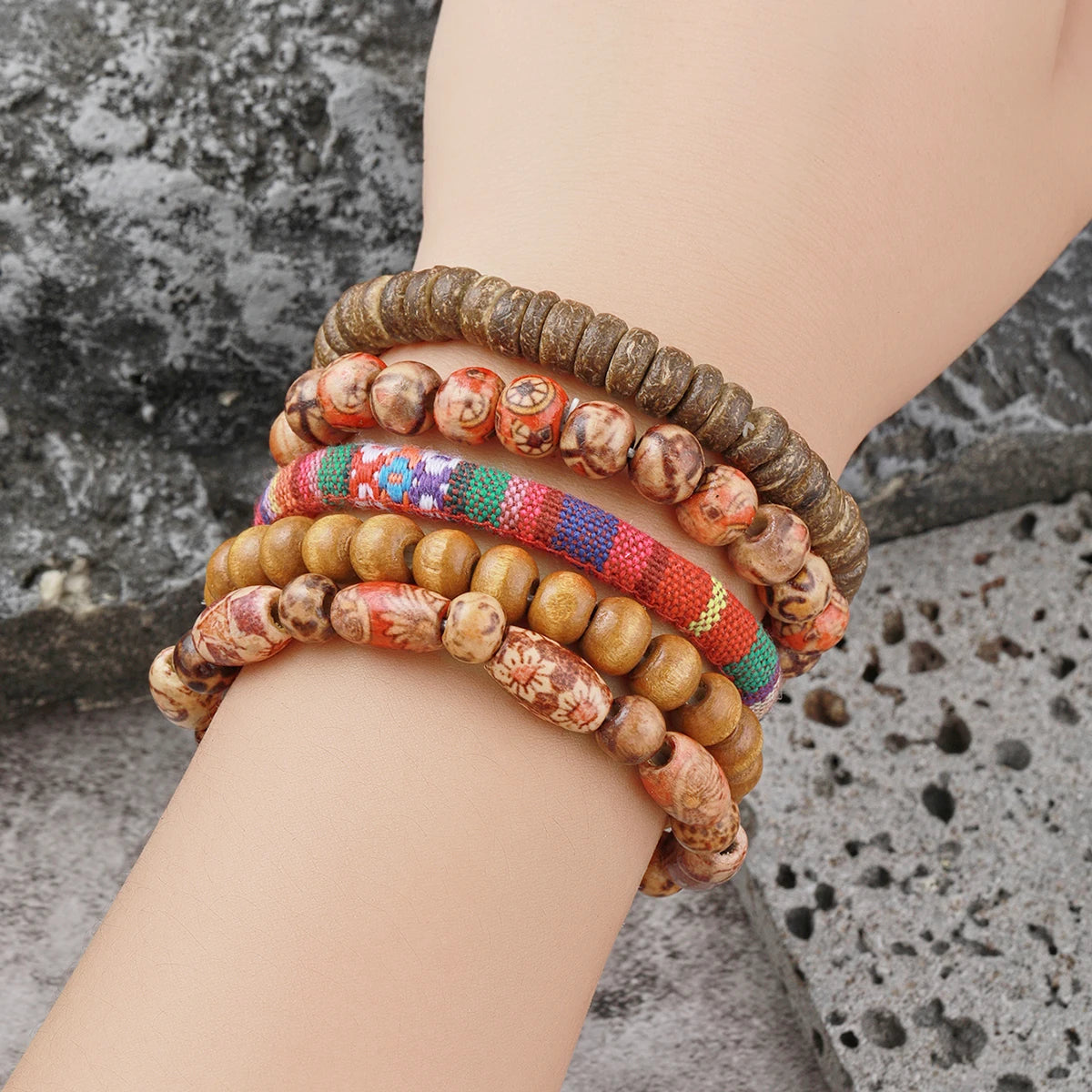 10pcs African Ethnic Pattern Bohemian Bracelets, Gypsy Freedom Symbol, Nepali Surfer Bracelets, Suitable for Travel Holiday Part