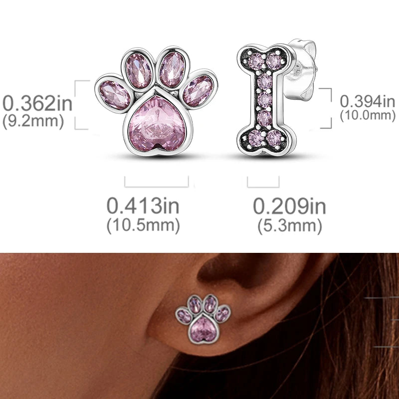 Earrings 925 Sterling Silver Stud Earrings Unicorn Star Zircon Stud Hoop Earrings For Women Girls Lovely Fashion Jewelry Gift