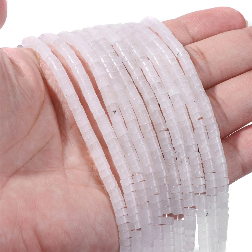 New Arrival Pink Stone Bead Natural Rose Quartzs Jades Jaspers Rondelle Shape Loose Beads For Jewelry Making  Accessories 2x4mm