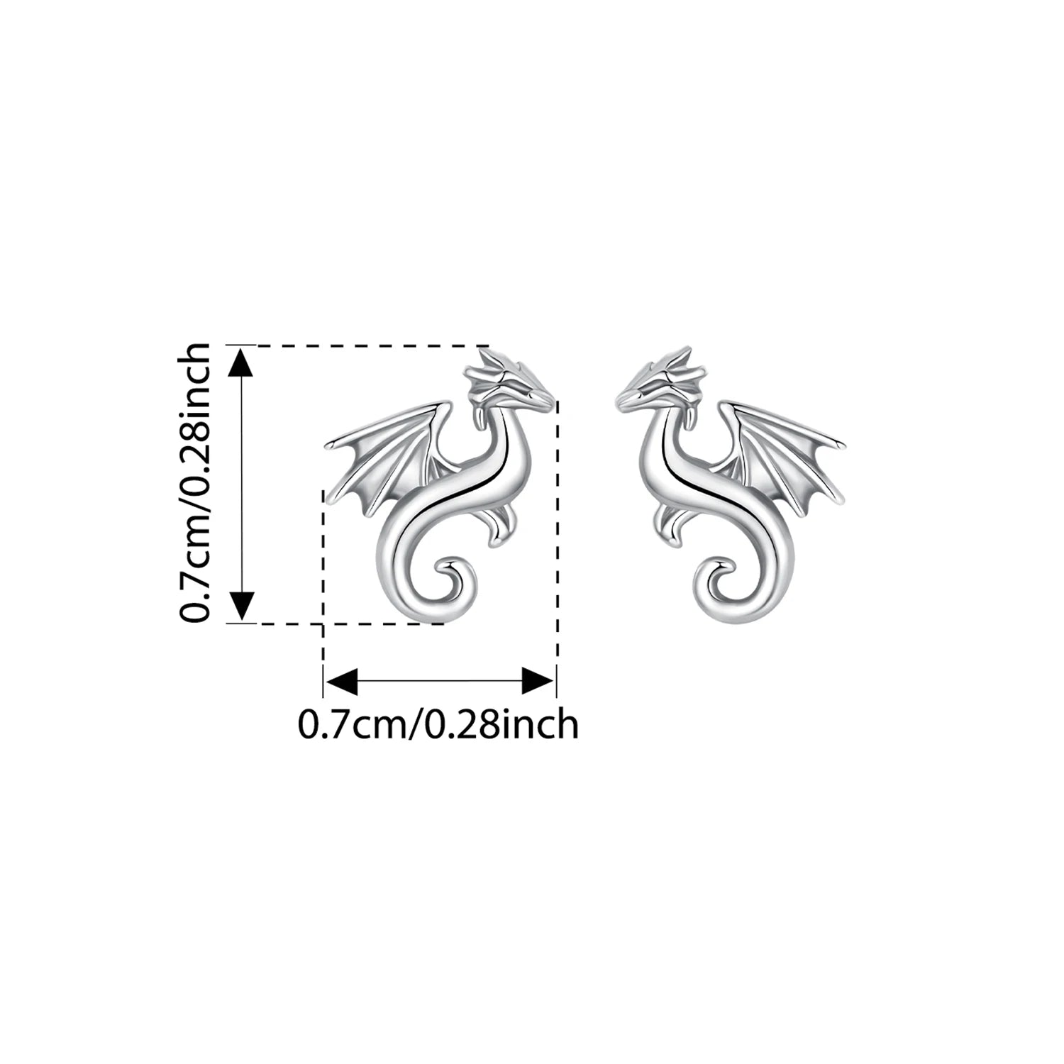 BAMOER Mini-Drachen-Ohrstecker aus massivem 925er Sterlingsilber im Retro-Oxidations-Stil – ein hübsches Schmuckstück für Damen und Teenager.