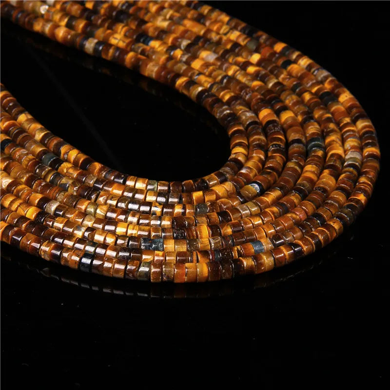 New Fashion Flat Disc Round Stone Bead 4x2MM Quartzs Imperial Agat Jaspers Loose Spacer Heishi Beads Jewelry Diy Accessories