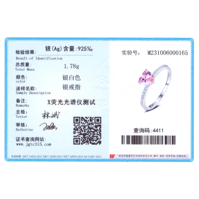 Ailmay 925 Sterling Silver Sparkling Romantic Pink Heart Clear CZ Finger Rings For Women Trendy Wedding Accessories Jewelry Gift