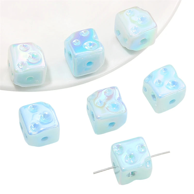 5pcs Cube Cheese Bead Acrylic Spacer Loose Beads For Jewelry Making diy Decorations Bracelet Phone Chain Keychain Accessories