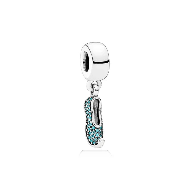 New Original 925 Silver Plated Accessories Fashion Charm Perfume High Heels Bead Fit Pendant Bracelet For Women DIY Jewelry Gift