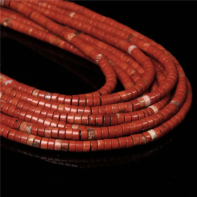 New Fashion Flat Disc Round Stone Bead 4x2MM Quartzs Imperial Agat Jaspers Loose Spacer Heishi Beads Jewelry Diy Accessories