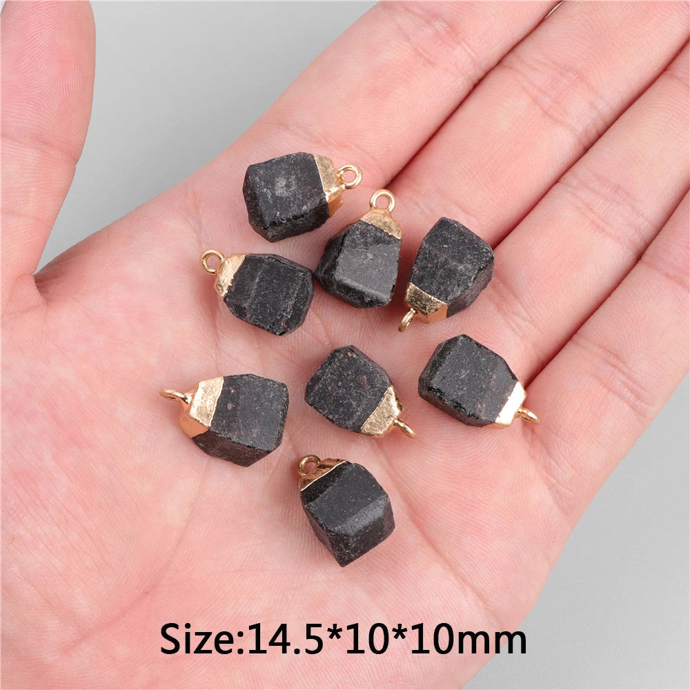 5pcs Natural Rough Stone Pendant Irregular Shape Healing Amethysts Labradorite Agat Quartz Pendants For DIY Handmade Necklace