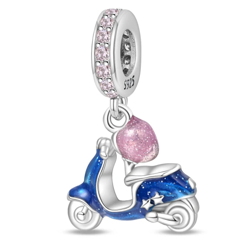 Hot Sale Charms Beads 925 Sterling Silver Pink Perfume Bottle Letter Luminous Firefly Tarot Card Beads Fit DIY Bracelets Jewelry - Madeinsea©