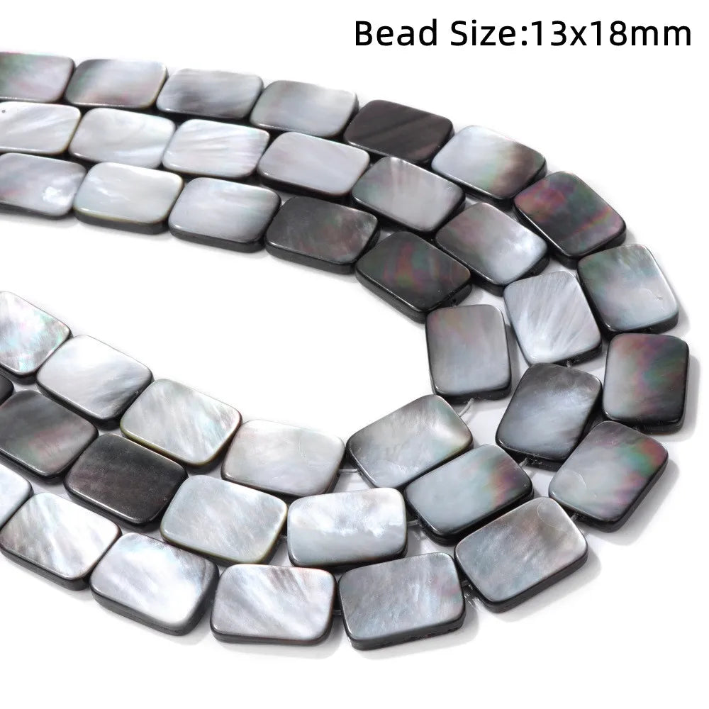 High Quality Natural Shell Beads Grey Mother of Pearl Heart Square Round Spacer Beads For Jewelry Making DIY Bracelet Handmade