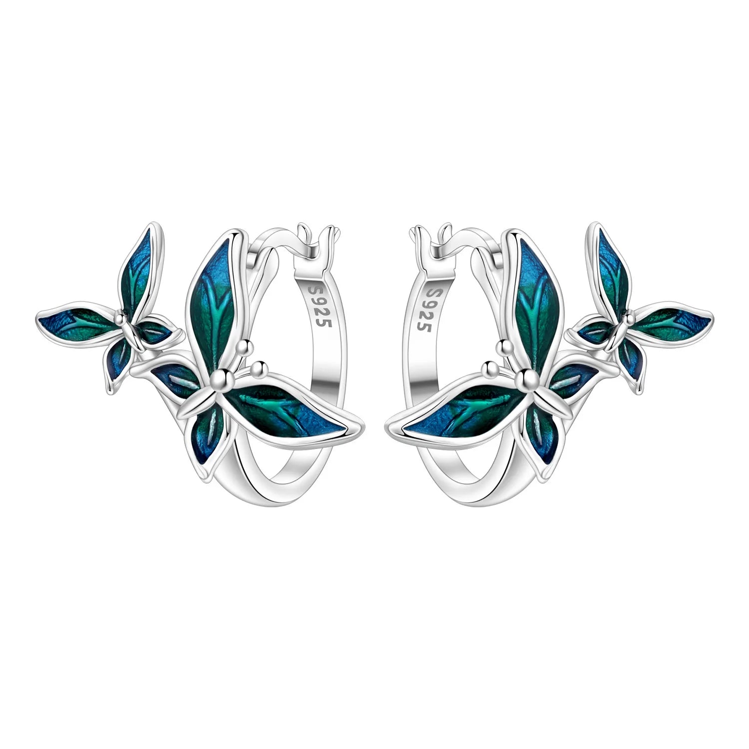 PANPOKI Original 925 Sterling Silver Hummingbird Earrings Women Hoop Earring Anniversary Jewelry Trendy Gifts