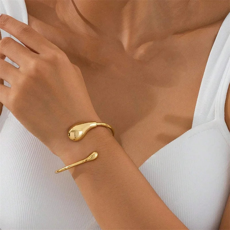 Elegant Flower Open Arm Bracelet Adjustable Bangle For Women Gold Plated Starfish Shell Octopus Shape Arm Cuff Party Jewelry