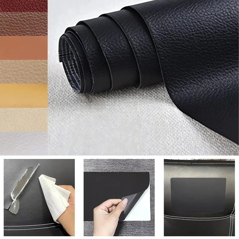 25x60CM Self Adhesive PU Leather Repair Patch Leather Patches for Furniture Car Seat Repair Leather Repair Tape Black