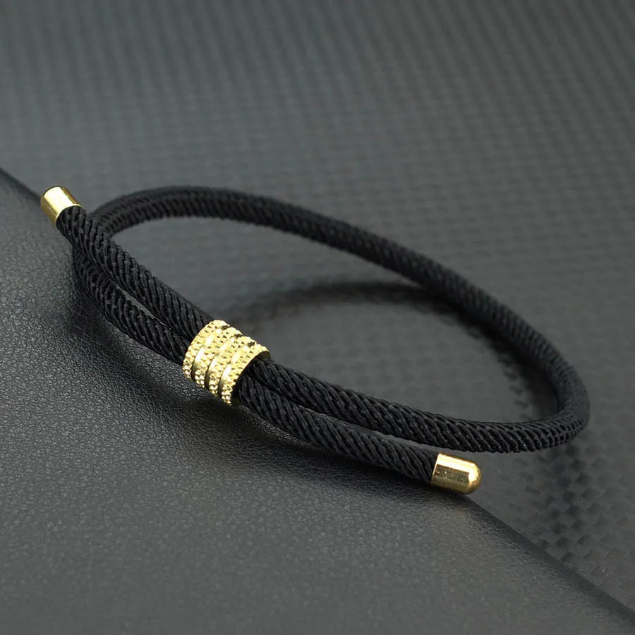 7 Colors Luxury Grade A 4mm Thread Bracelet Men Stainless Steel Buckle Outdoor Cool Riding Hand Accessories Pulseras Para Hombre