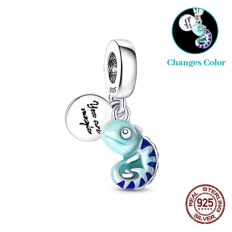 Classic 925 Sterling Silver Beads Luminous Firefly Star Chameleon Charms Pendants Fit Original Bracelet DIY Jewelry For Woman