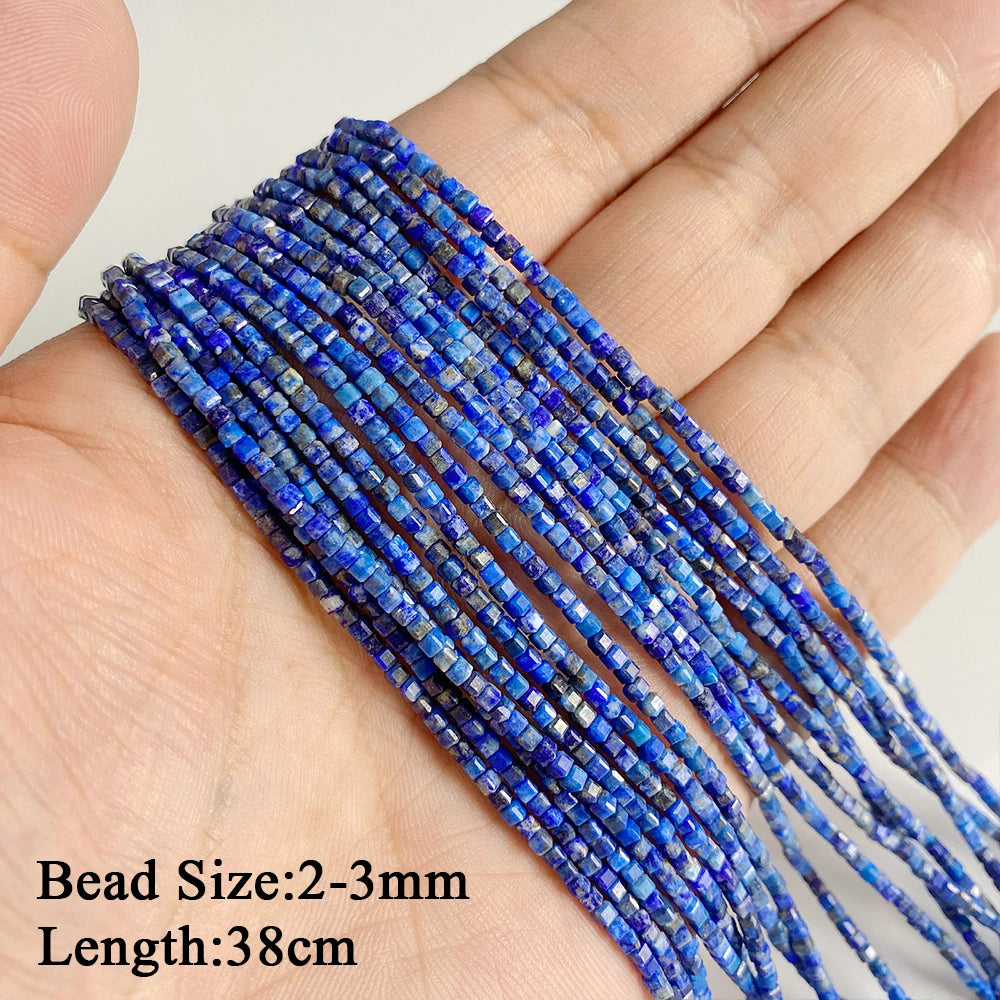 Natural Lapis Lazuli Healing Stone Bead Handmade Necklace Bracelet Bead Accessories For DIY Wisdom,Confidence,Prosperity Jewelry
