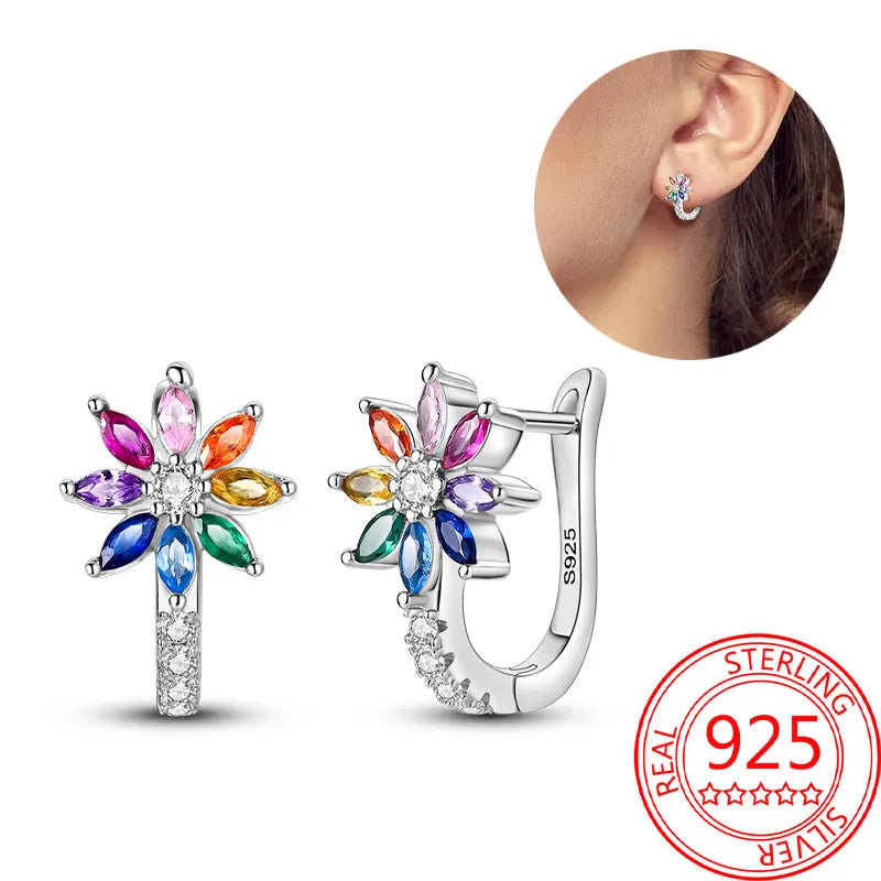 Hot Sale Bee Earrings For Girl Lovely Yellow Black Dancing Bee Happy S925 Hoop Earrings Birthday Gift Silver Jewelry